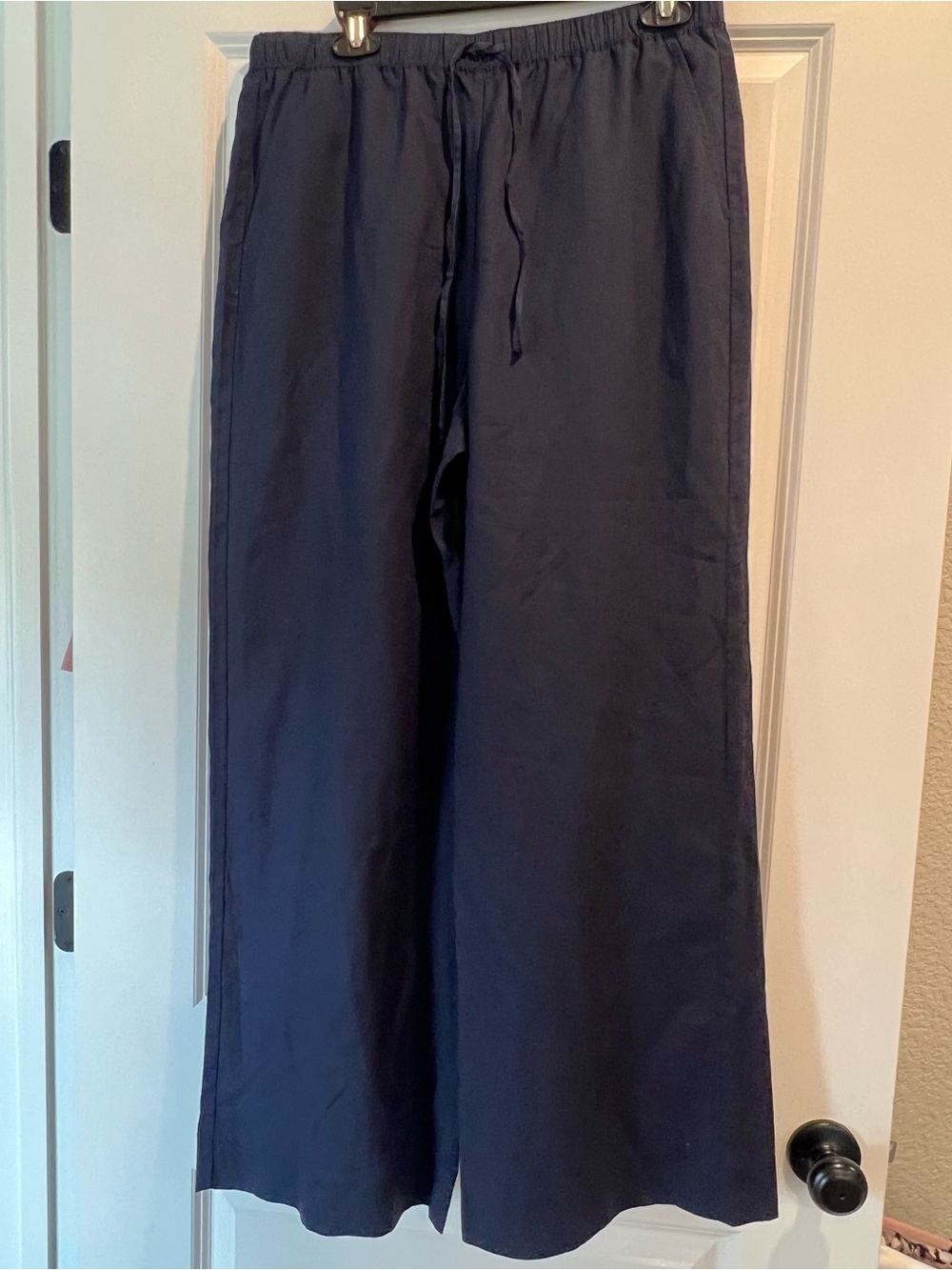 CAbi Navy Coast  Line Pant Wide-Leg Drawstring  NWOT